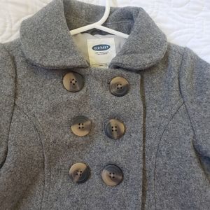 Toddler Grey Pea Coat fully lined